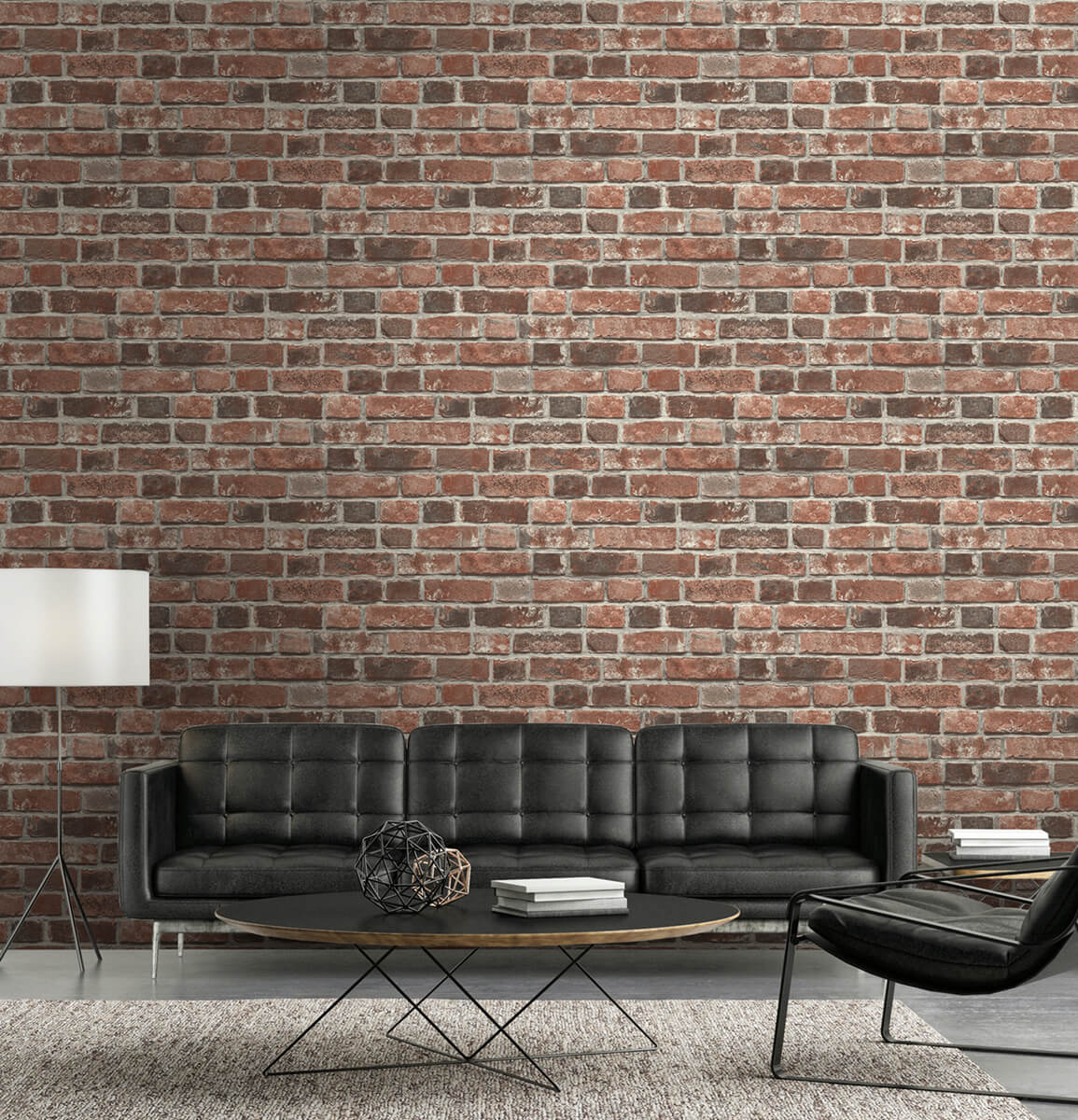 NextWall Distressed Brick Peel & Stick Wallpaper Sample - Red