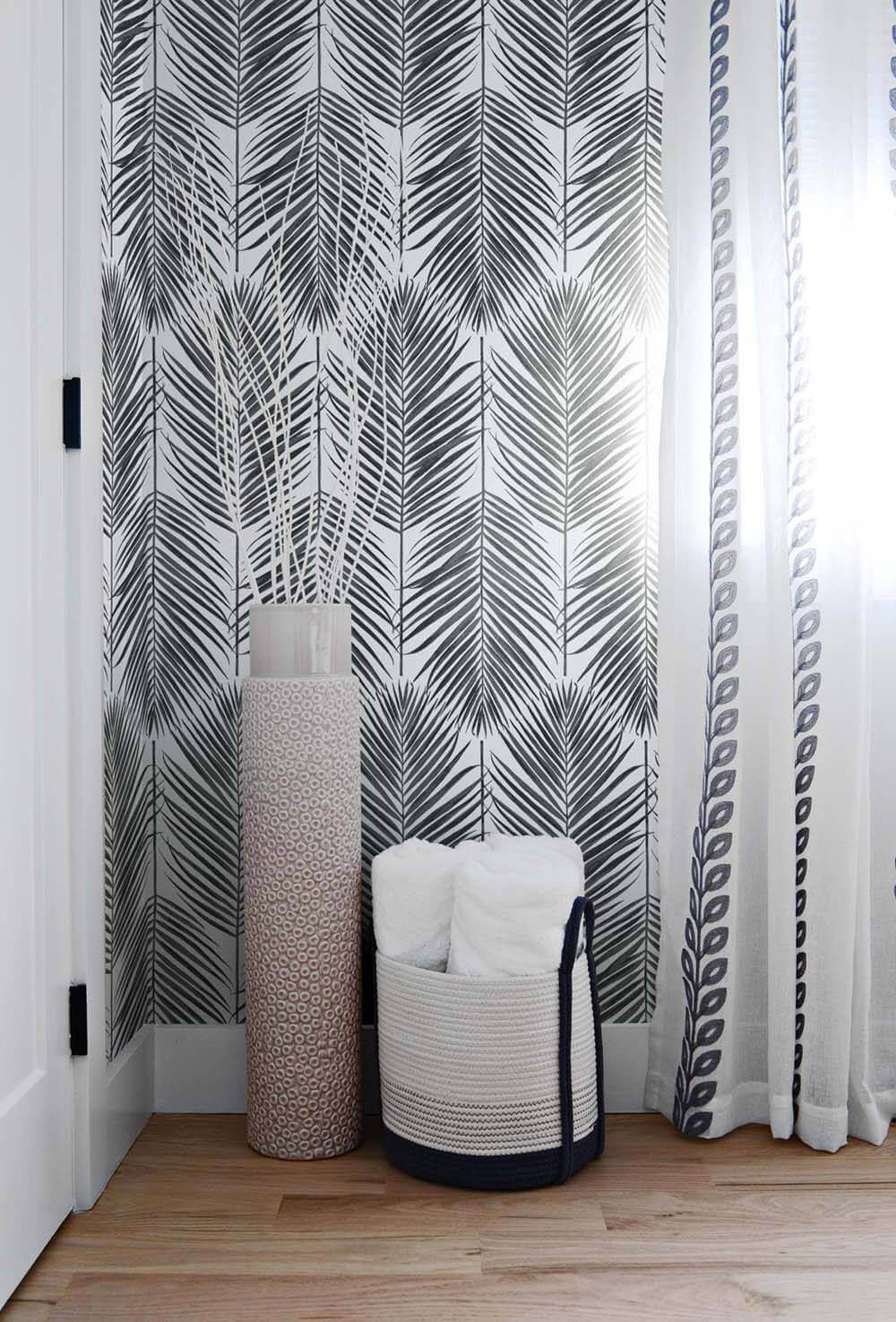 NextWall Paradise Palm Peel & Stick Wallpaper - Black