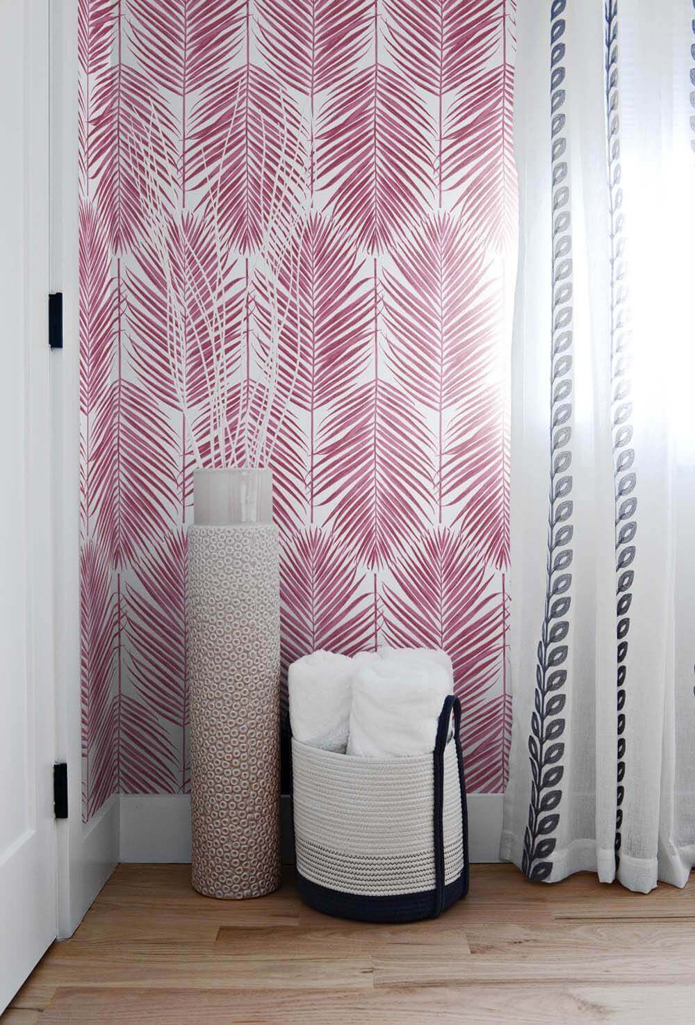 NextWall Paradise Palm Peel & Stick Wallpaper - Pink