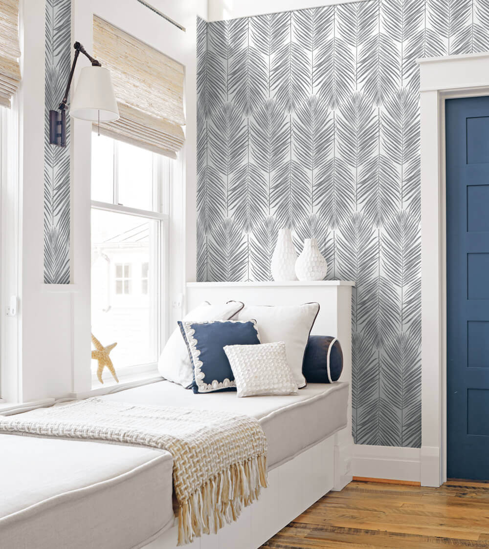 NextWall Paradise Palm Peel & Stick Wallpaper Sample - Gray