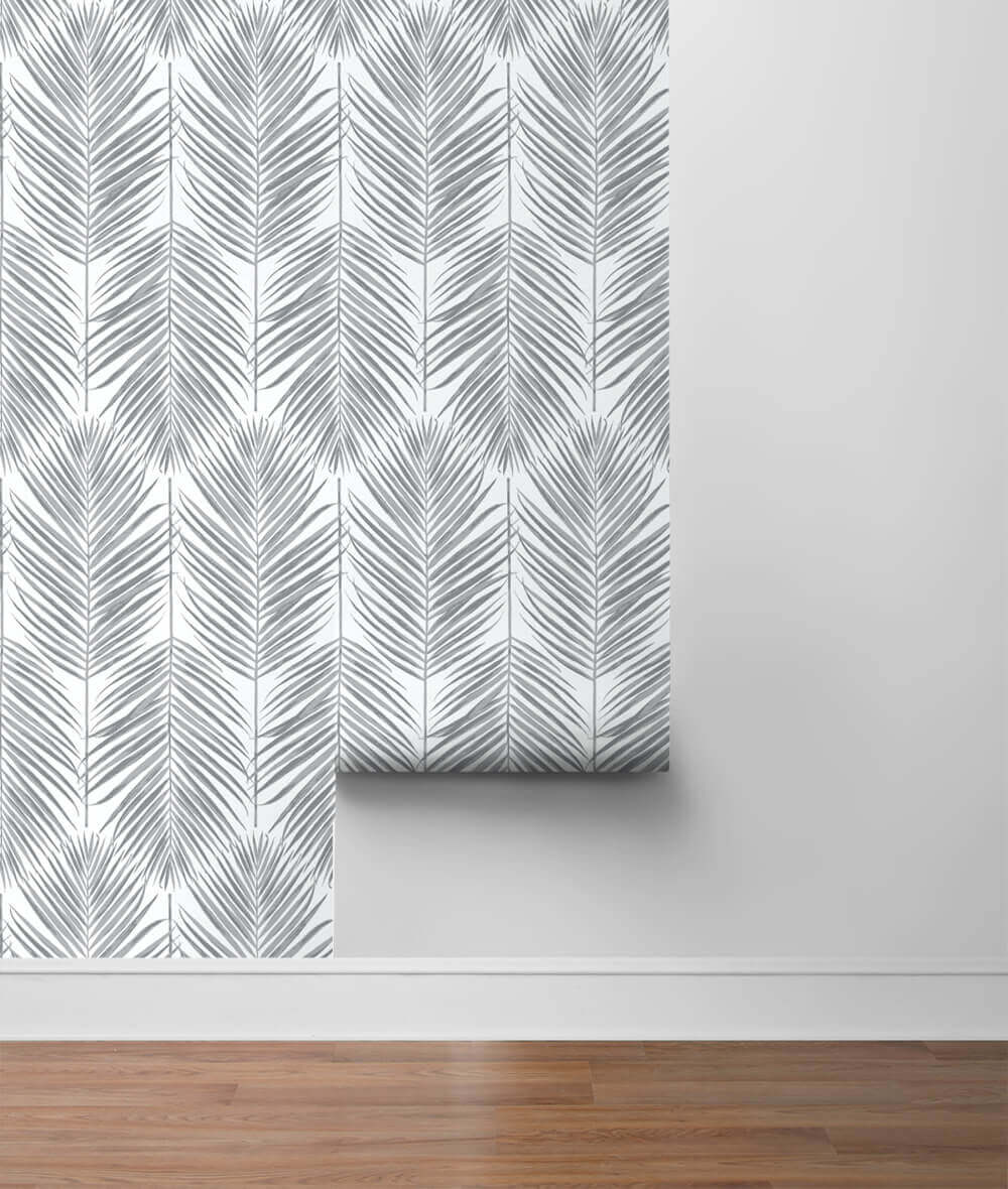 NextWall Paradise Palm Peel & Stick Wallpaper Sample - Gray