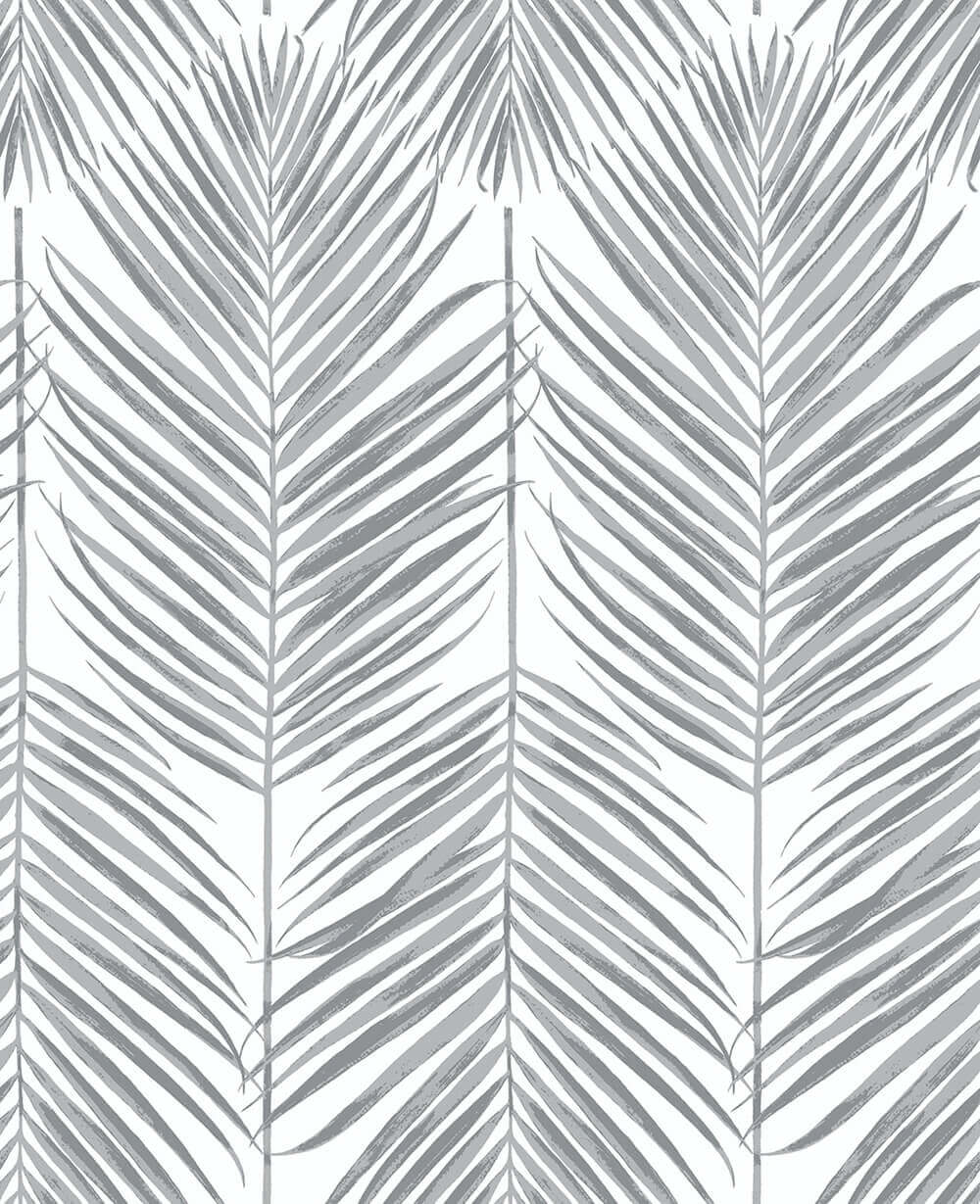 NextWall Paradise Palm Peel & Stick Wallpaper Sample - Gray
