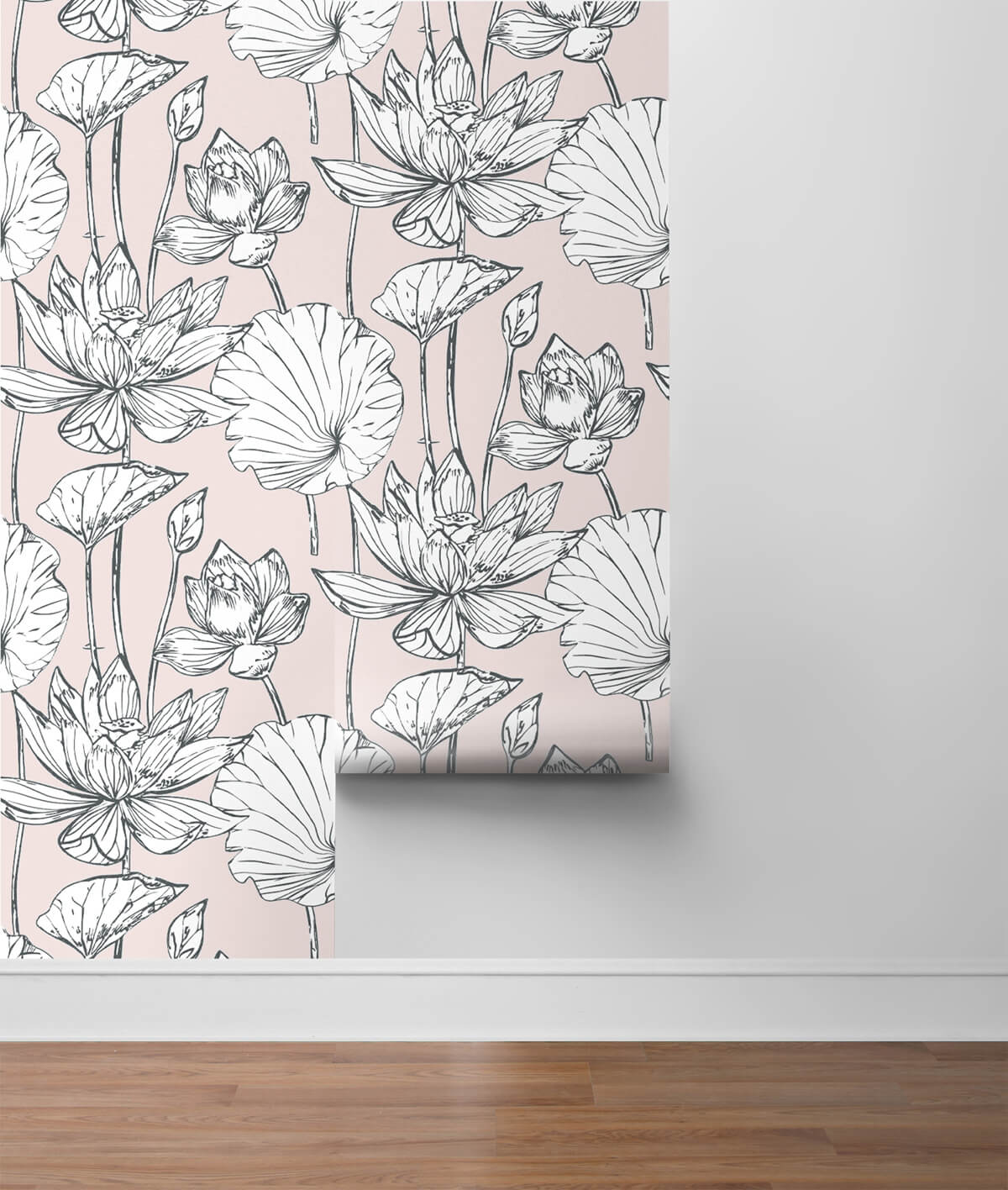 NextWall Lotus Floral Peel & Stick Wallpaper Sample - Pink