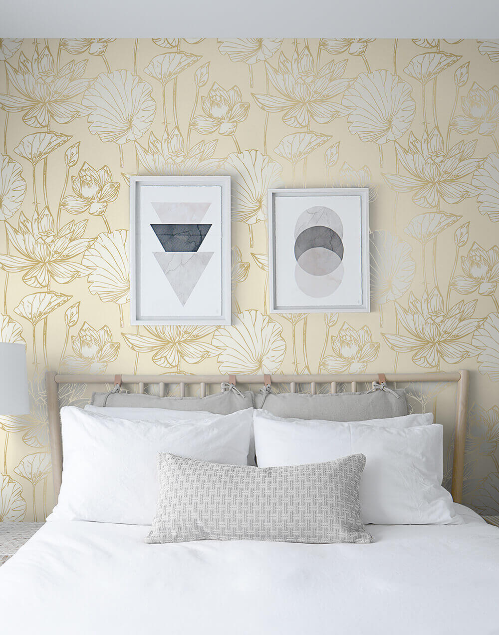 NextWall Lotus Floral Peel & Stick Wallpaper Sample - Gold