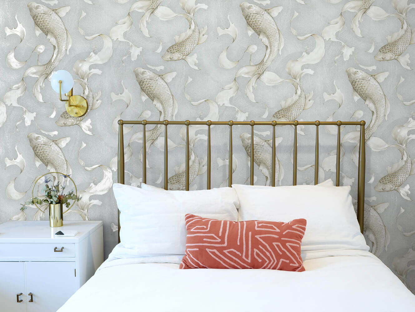 NextWall Koi Fish Peel & Stick Wallpaper - Gray