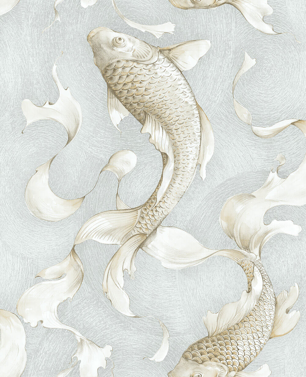 NextWall Koi Fish Peel & Stick Wallpaper - Gray