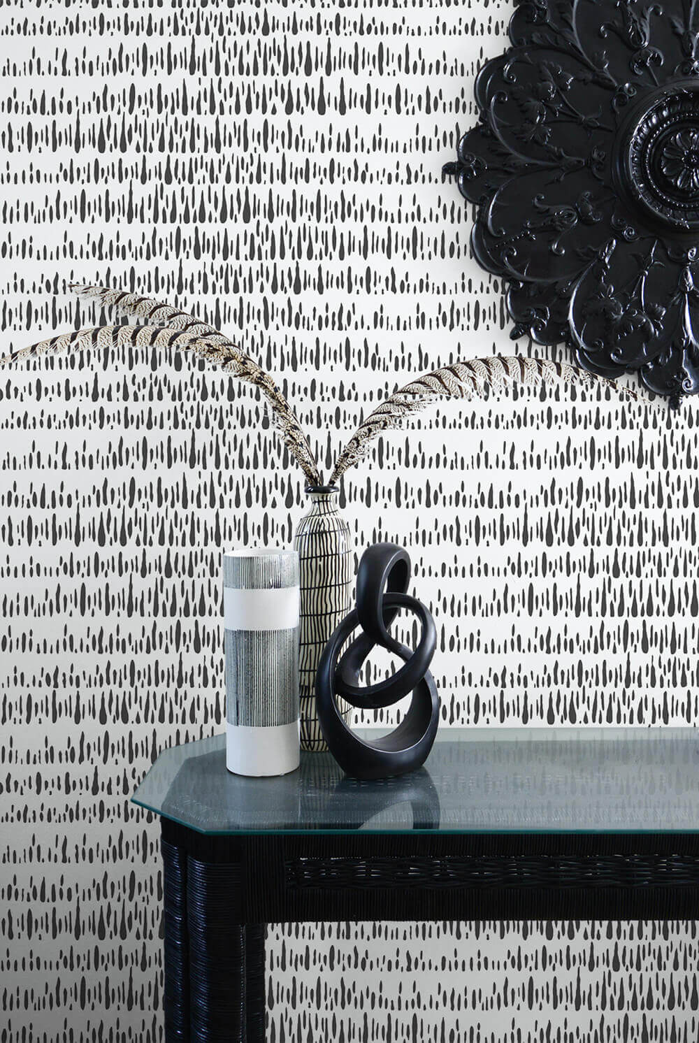 NextWall Brush Marks Peel & Stick Wallpaper - Black & White