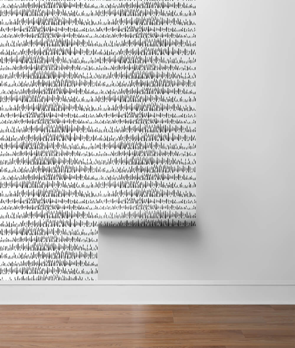 NextWall Brush Marks Peel & Stick Wallpaper - Black & White