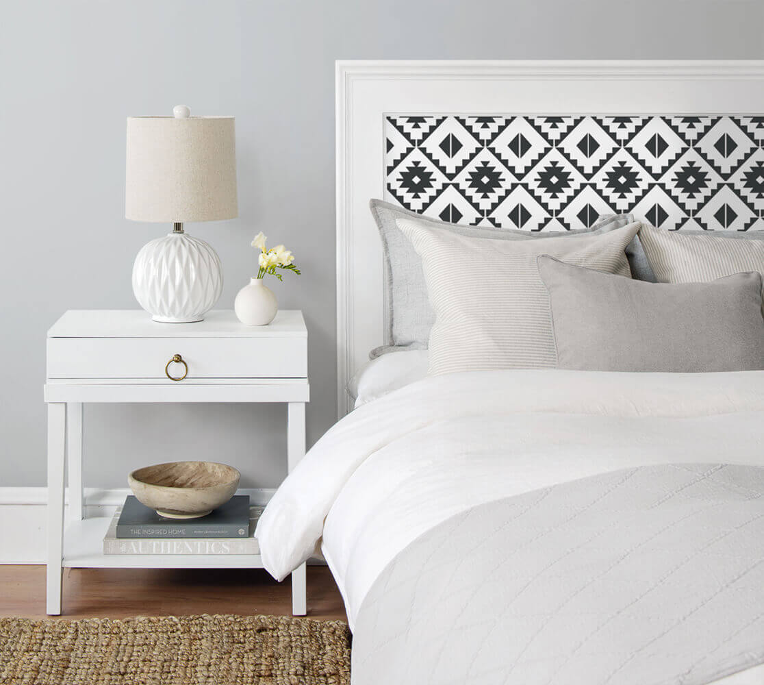 NextWall Southwest Tile Peel & Stick Wallpaper - Black & White