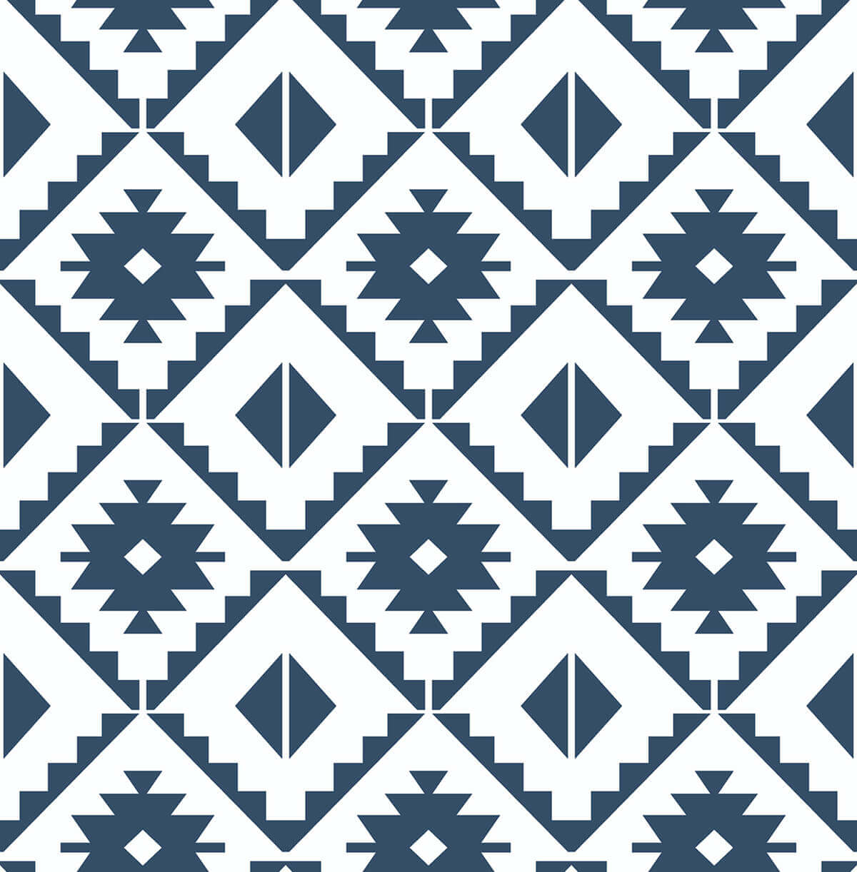 NextWall Southwest Tile Peel & Stick Wallpaper - Blue & White