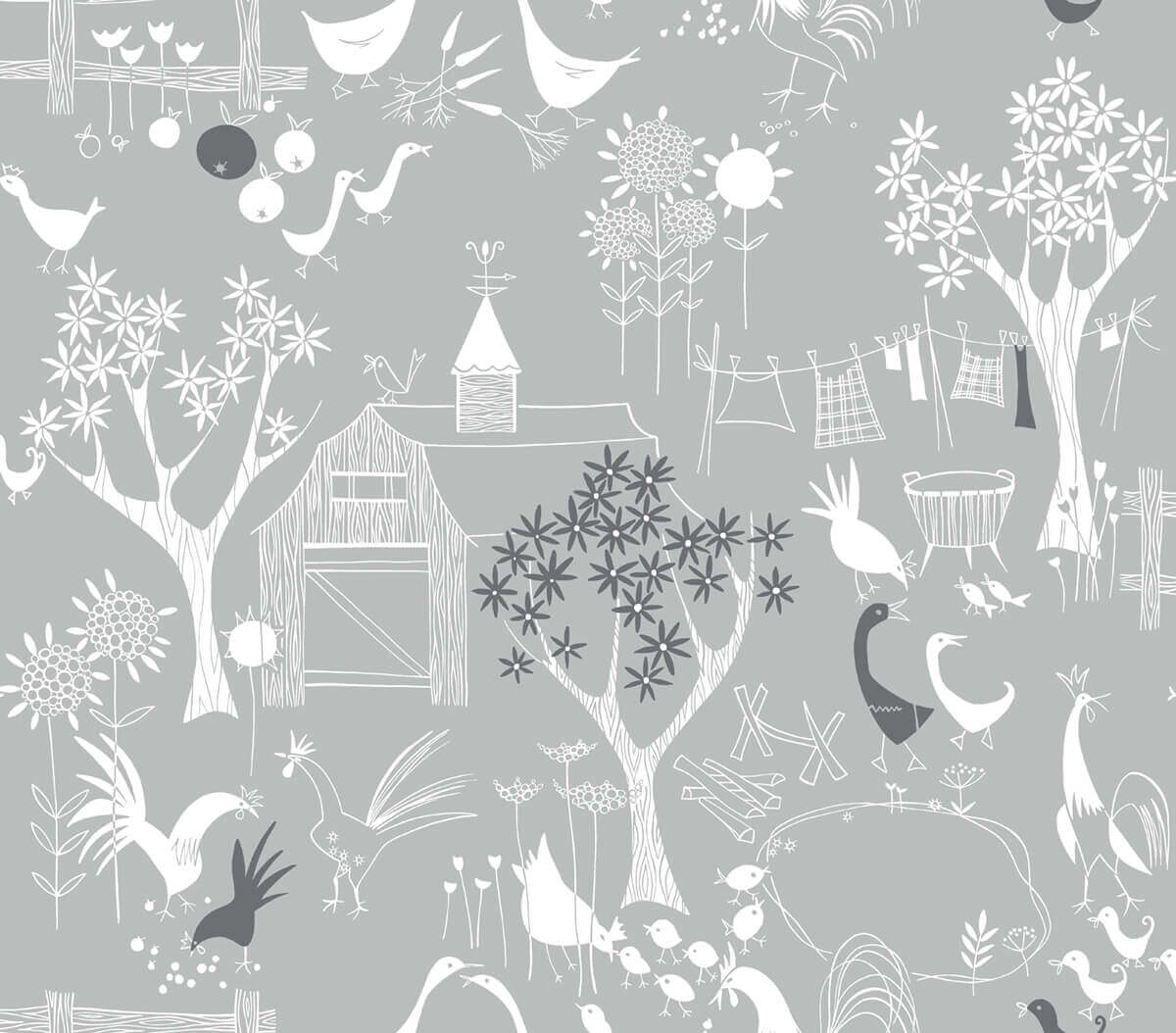 NextWall Rise and Shine Peel & Stick Wallpaper - Gray