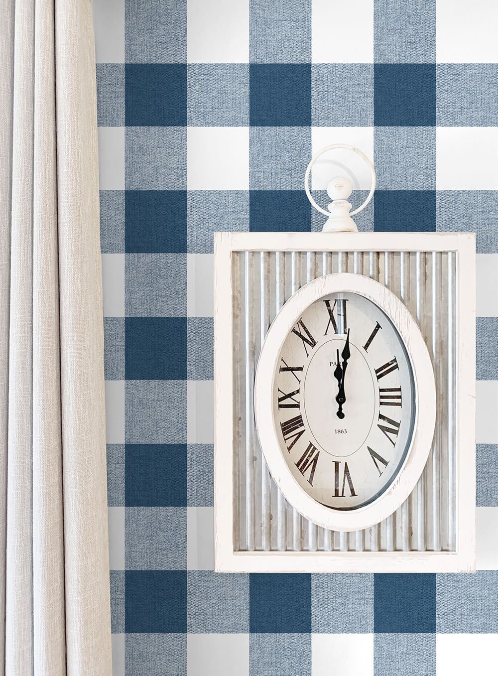 NextWall Picnic Plaid Peel & Stick Wallpaper - Blue