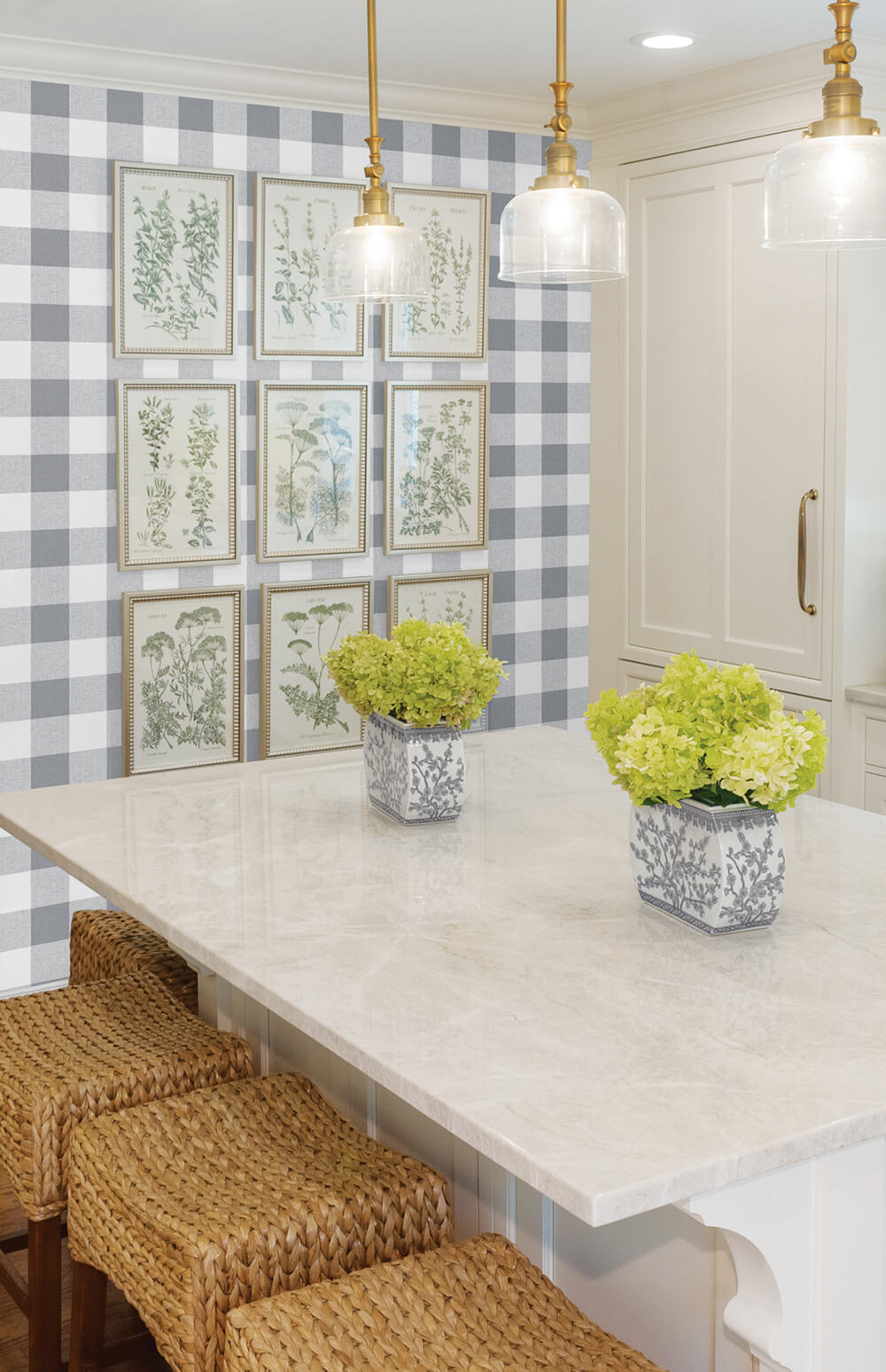 NextWall Picnic Plaid Peel & Stick Wallpaper - Gray