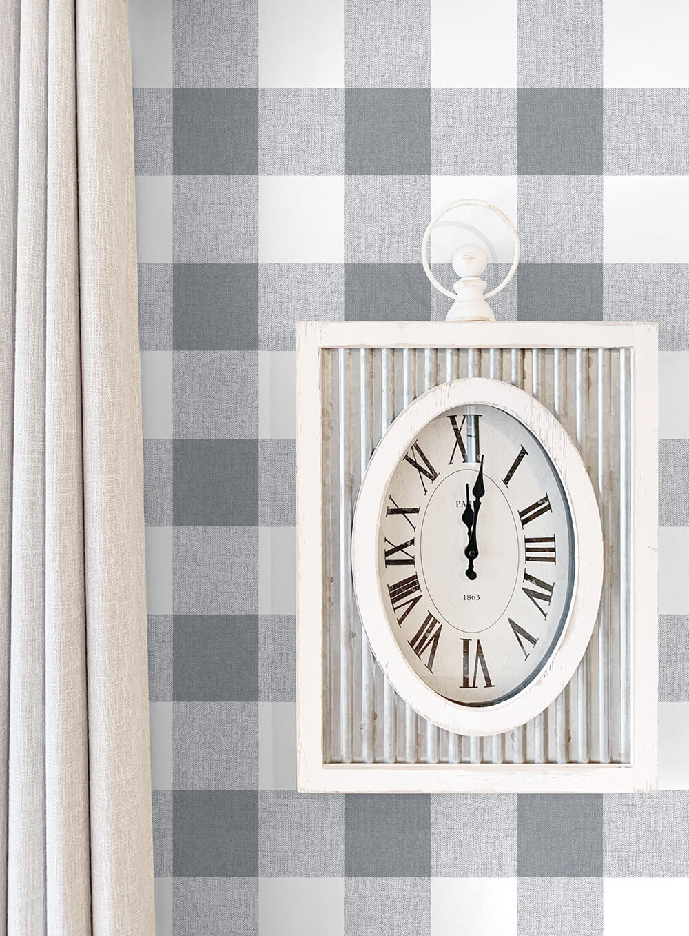 NextWall Picnic Plaid Peel & Stick Wallpaper - Gray