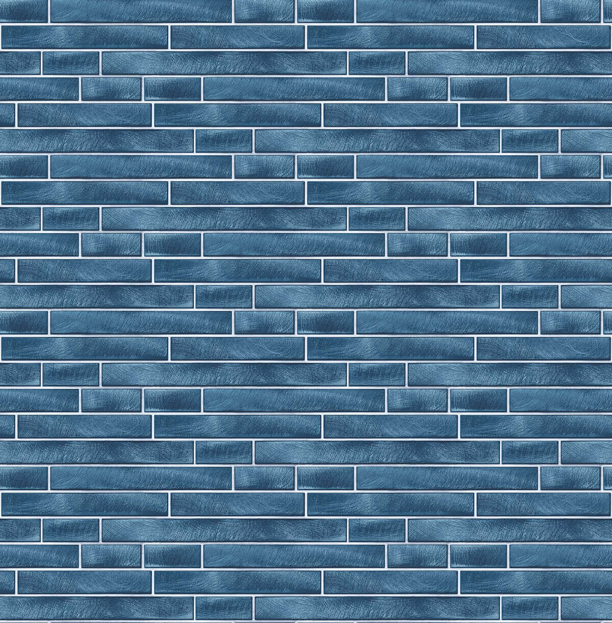 NextWall Brushed Metal Tile Peel & Stick Wallpaper - Blue