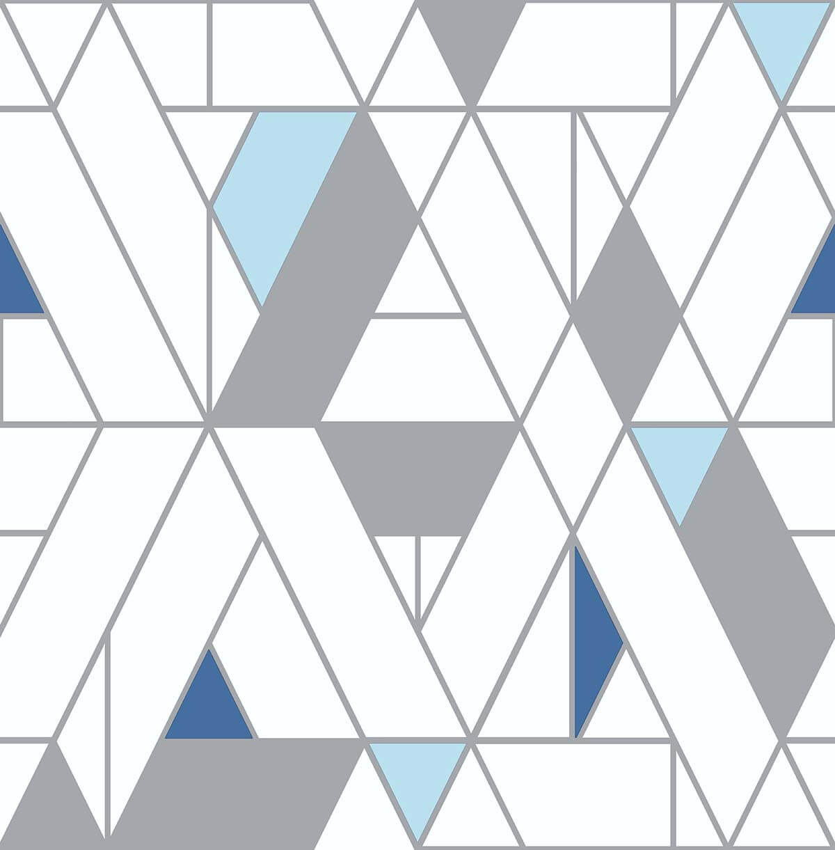 NextWall Kaleidoscope Peel & Stick Wallpaper - Blue & Gray