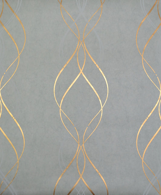 NW3551 Antonina Vella Modern Metals Aurora Wallpaper Blue Gold