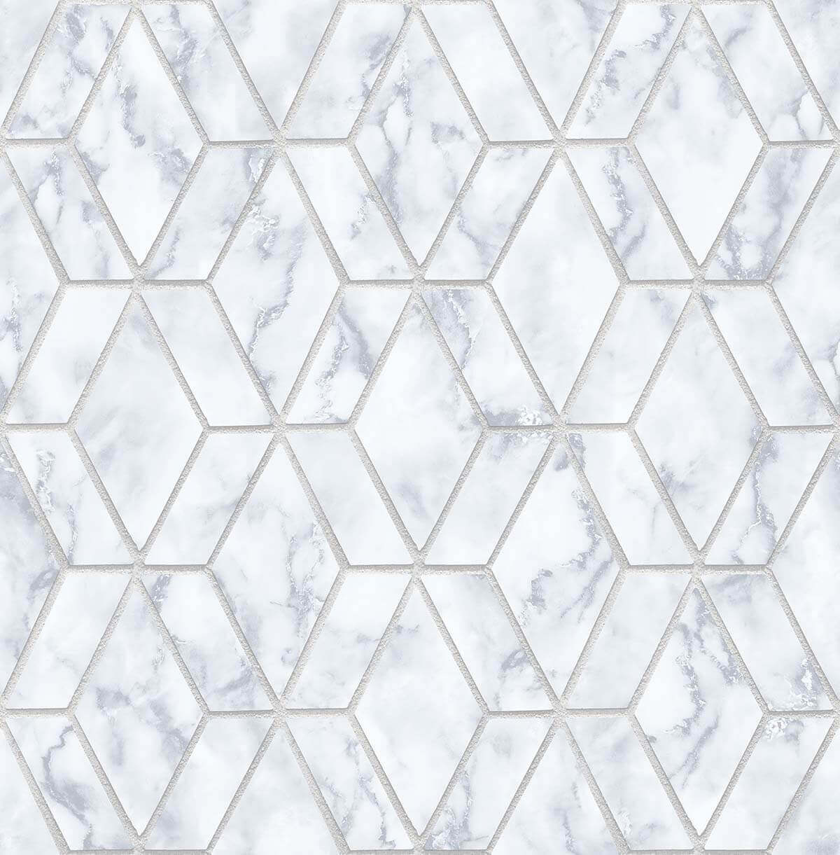 NextWall Marble Tile Peel & Stick Wallpaper - Silver