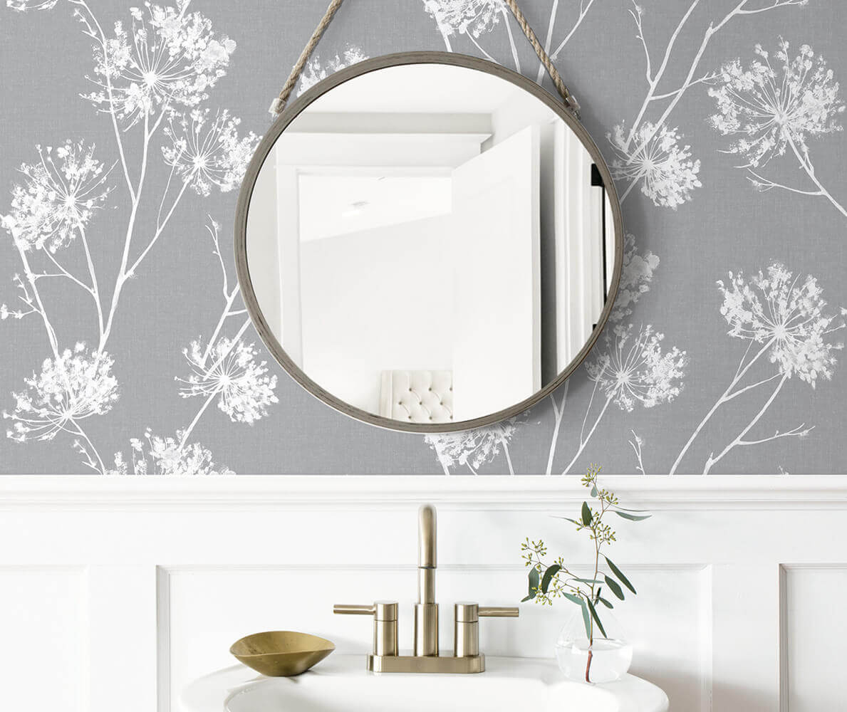 NextWall One O'Clocks Peel & Stick Wallpaper Sample - Gray