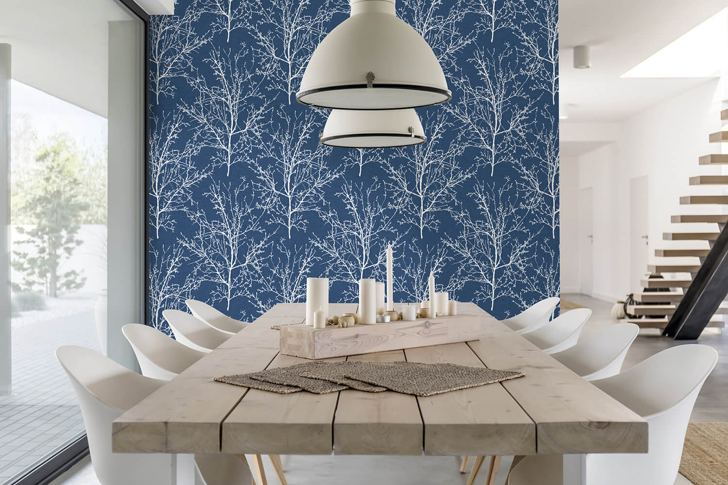 NextWall Tree Branches Peel & Stick Wallpaper - Blue