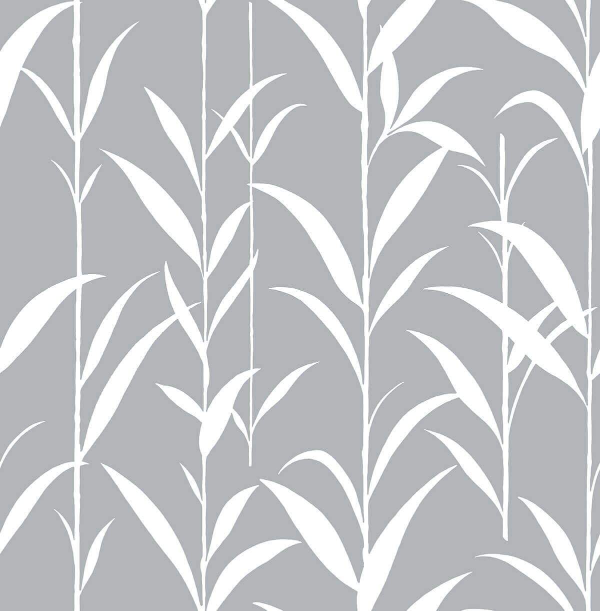 NextWall Bamboo Leaves Peel & Stick Wallpaper - Gray
