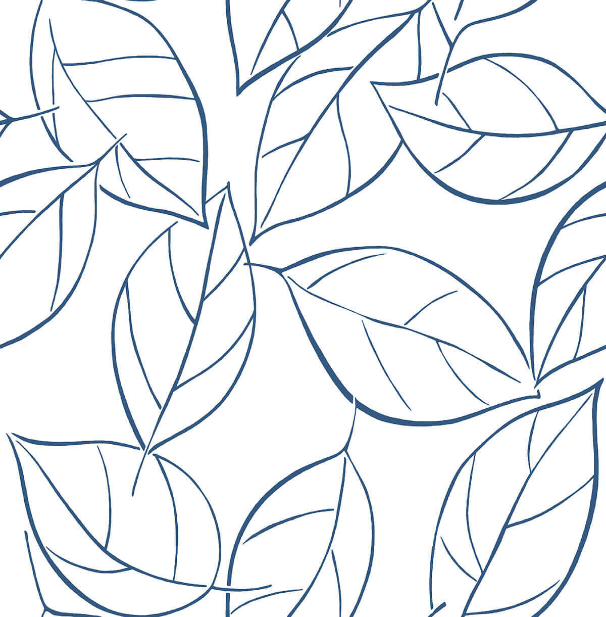 NextWall Tossed Leaves Peel & Stick Wallpaper Sample - Blue