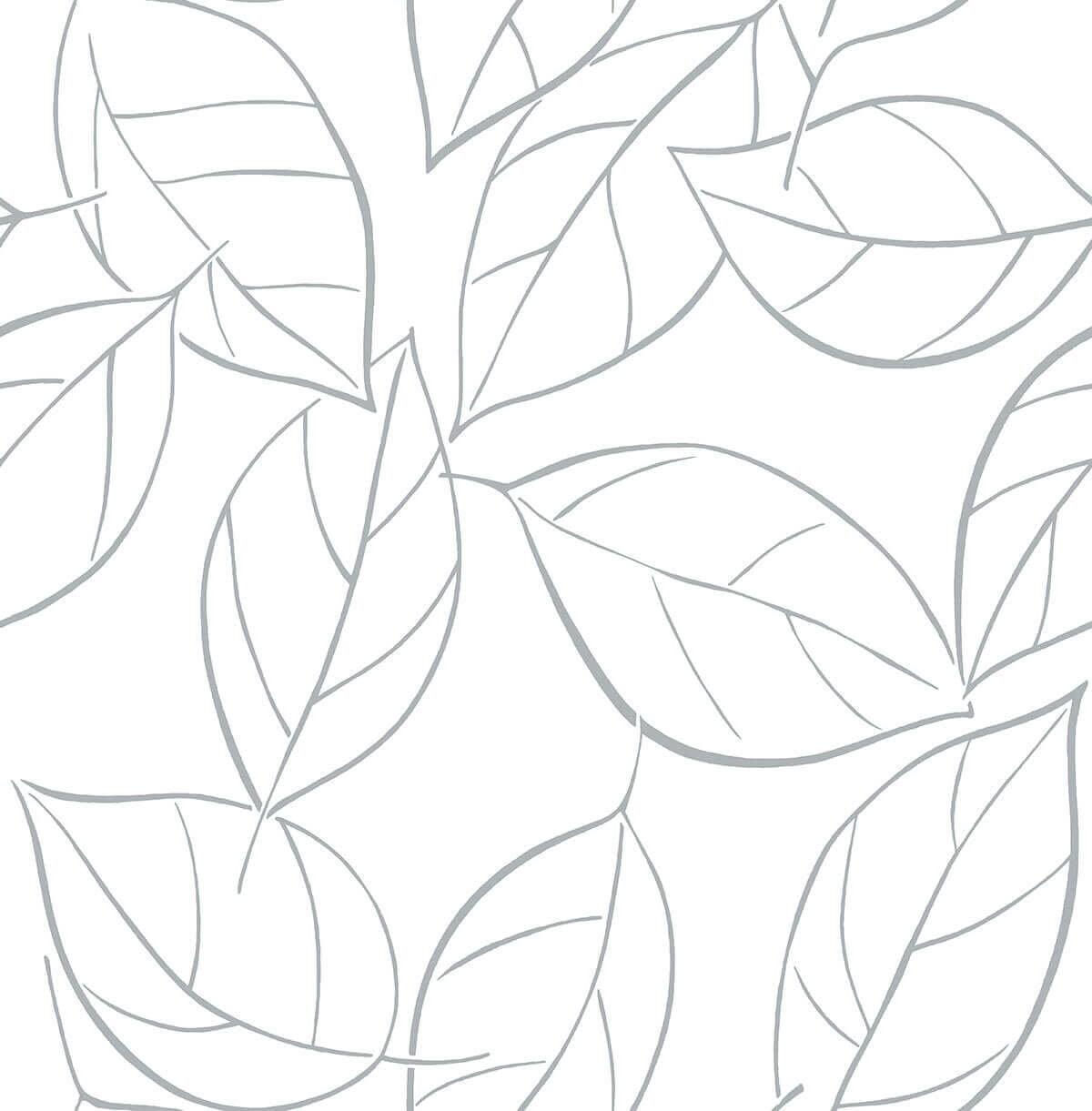 NextWall Tossed Leaves Peel & Stick Wallpaper - Gray