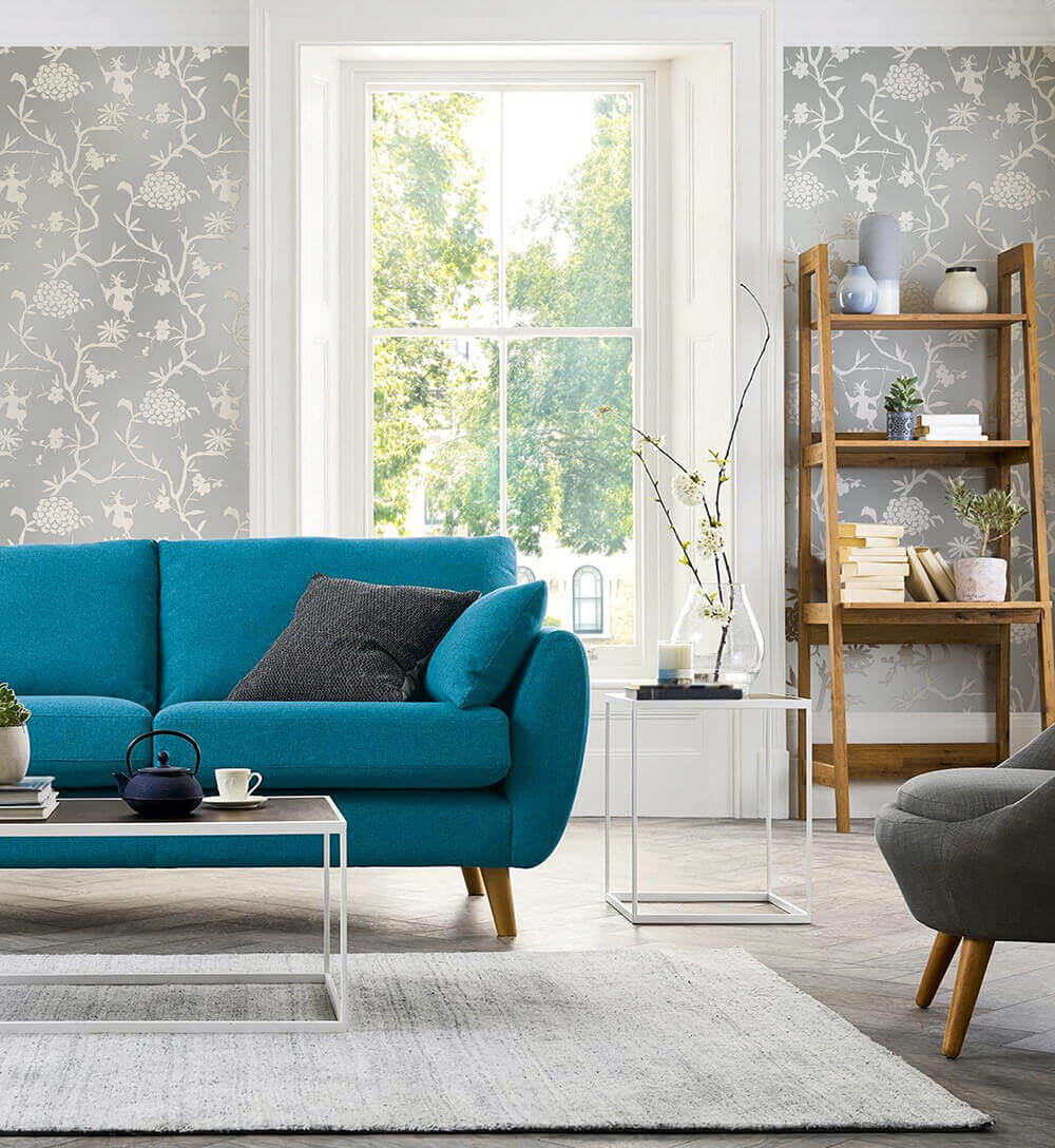 NextWall Chinoiserie Silhouette Peel & Stick Wallpaper - Silver