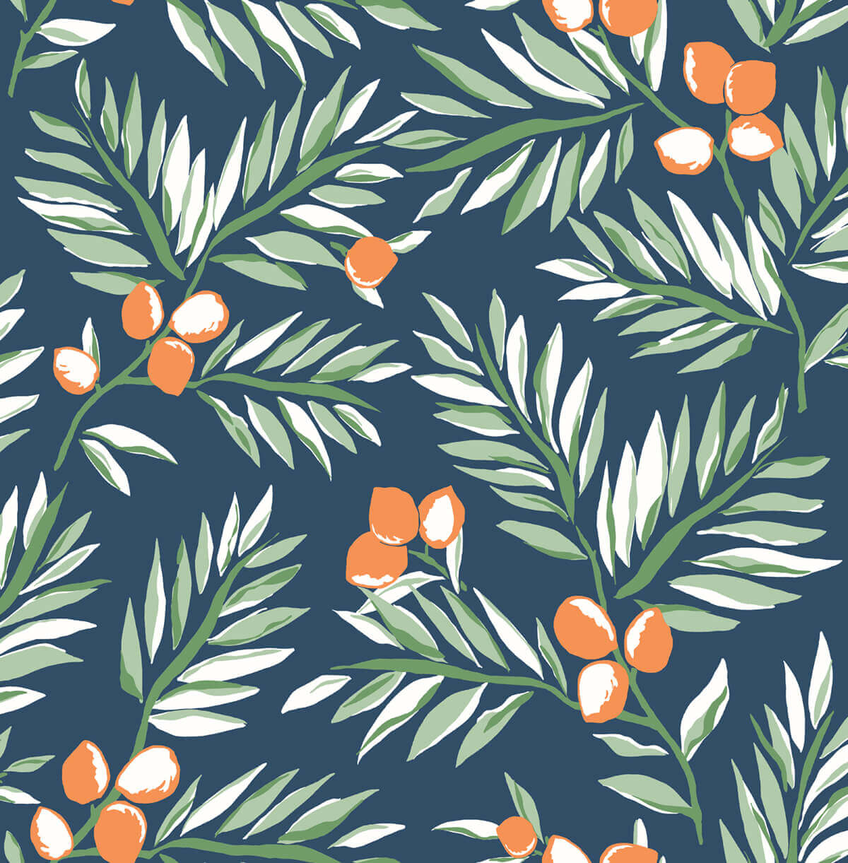 NextWall Citrus Branch Peel & Stick Wallpaper Sample - Blue