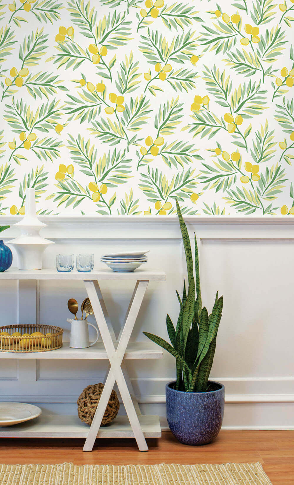 NextWall Lemon Branch Peel & Stick Wallpaper - Yellow