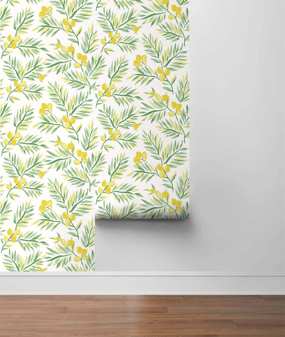 NextWall Lemon Branch Peel & Stick Wallpaper - Yellow