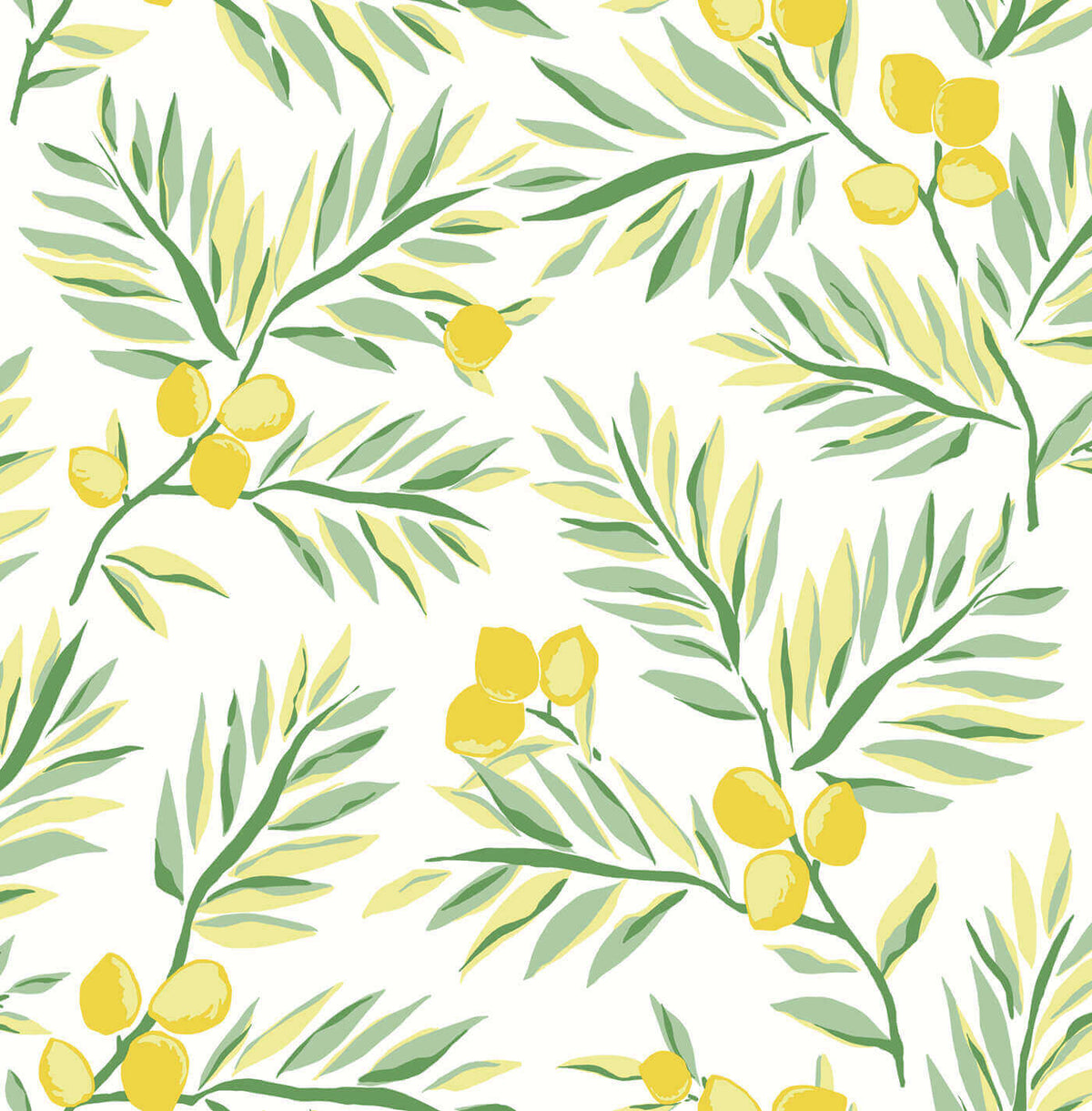 NextWall Lemon Branch Peel & Stick Wallpaper - Yellow