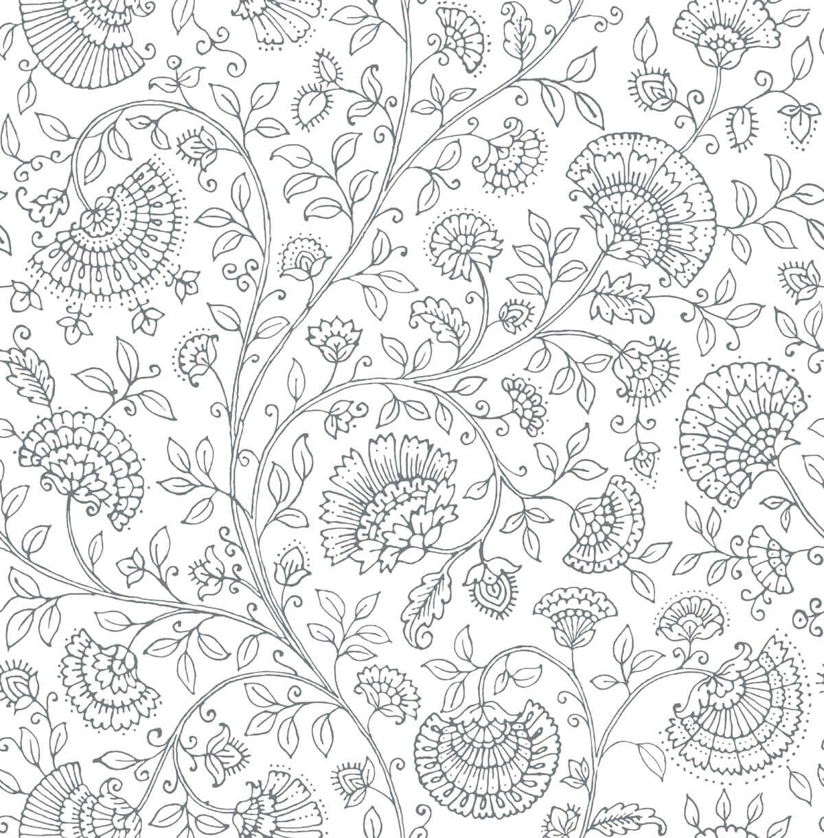 NextWall Paisley Trail Peel & Stick Wallpaper - Gray