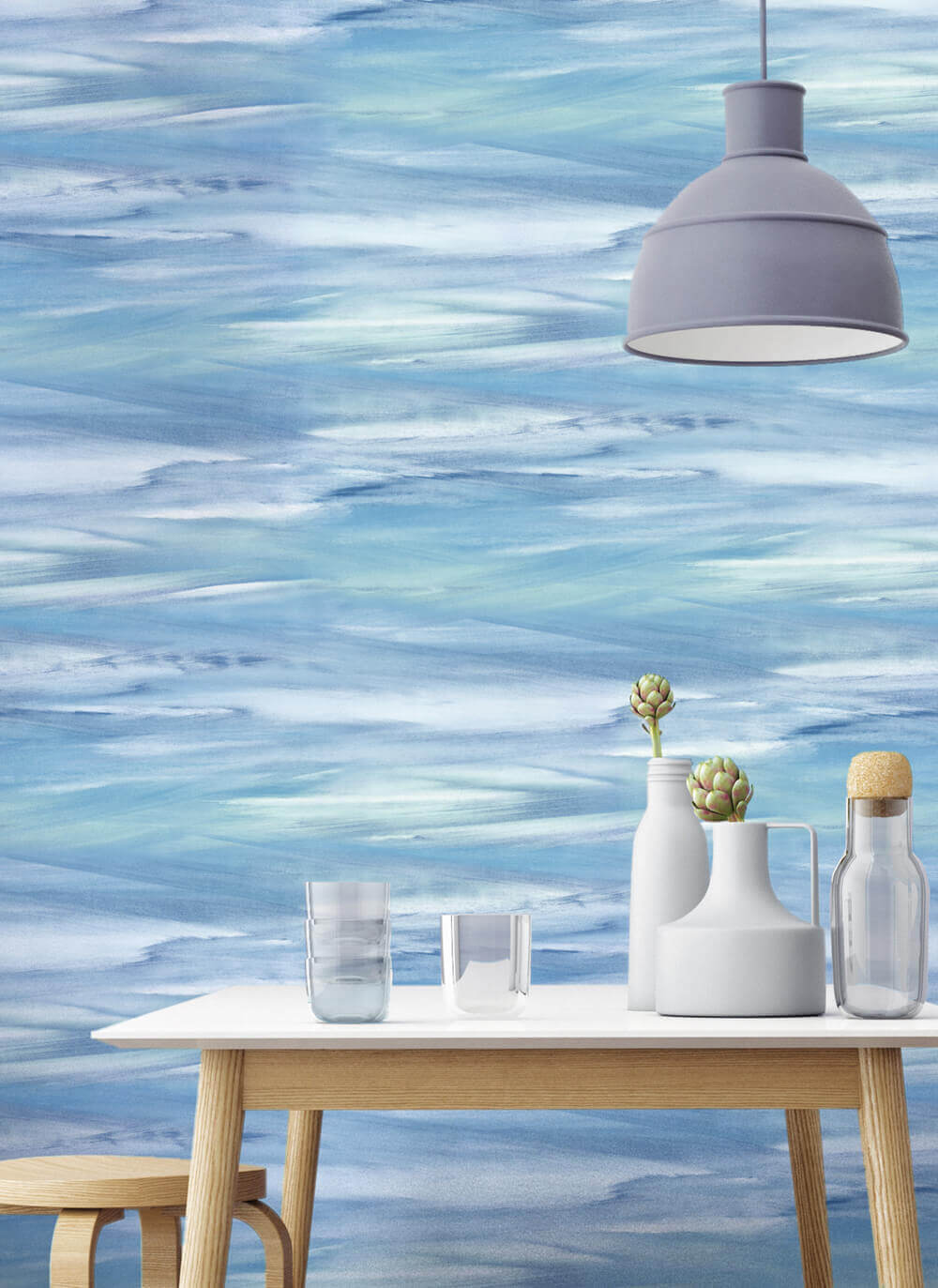 NextWall Sirius Brushstroke Peel & Stick Wallpaper - Blue