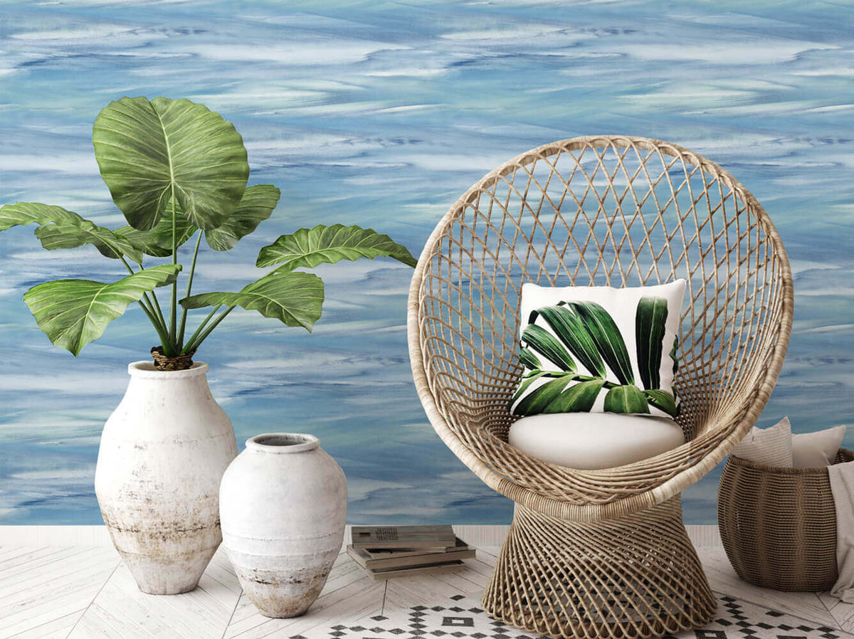 NextWall Sirius Brushstroke Peel & Stick Wallpaper Sample - Blue