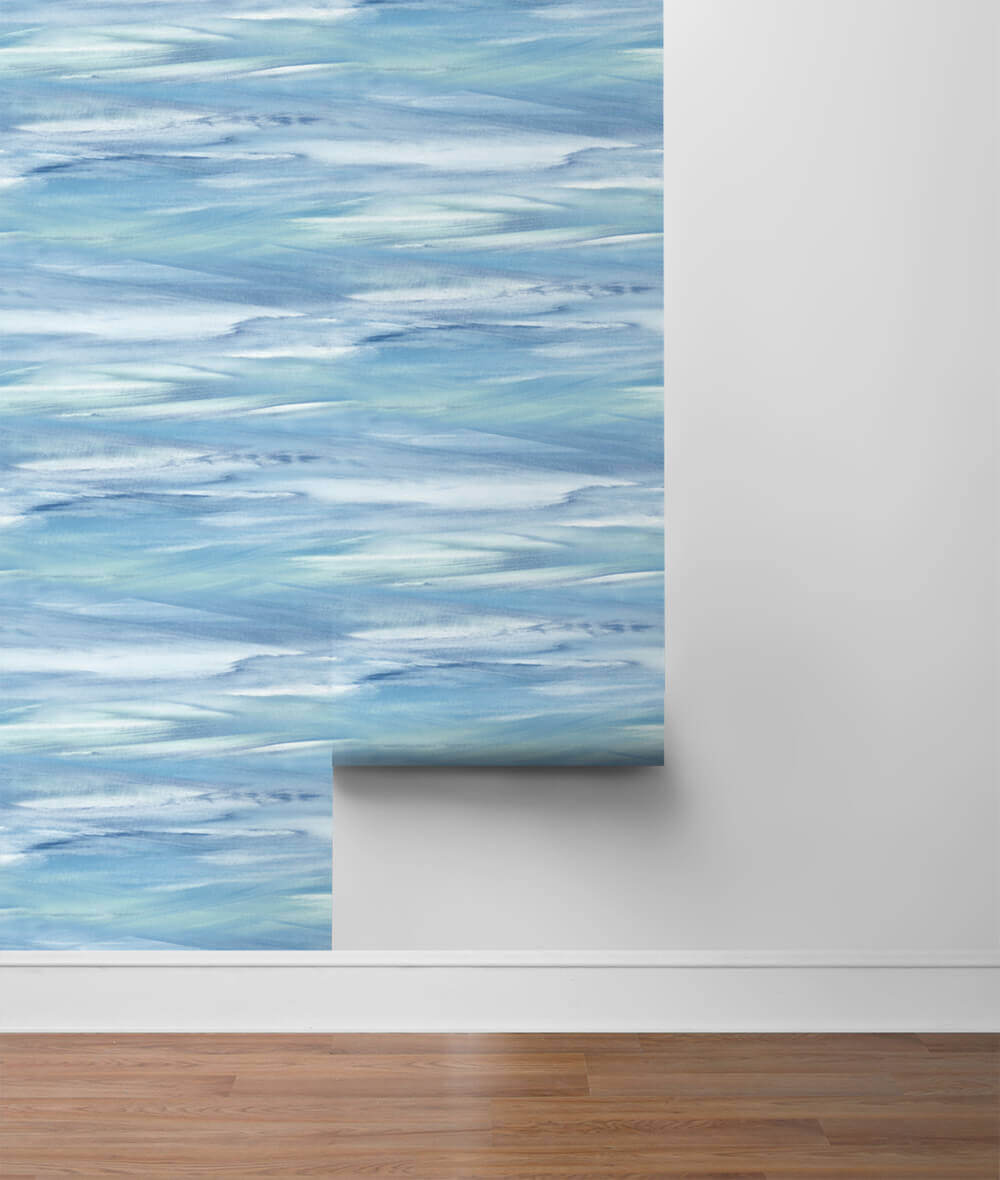 NextWall Sirius Brushstroke Peel & Stick Wallpaper Sample - Blue