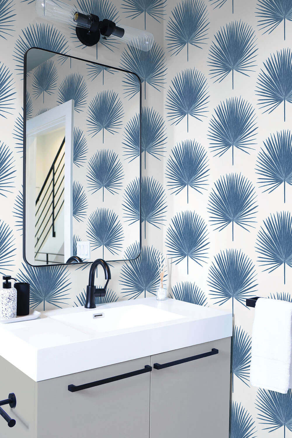 NextWall Palmetto Palm Peel & Stick Wallpaper - Blue