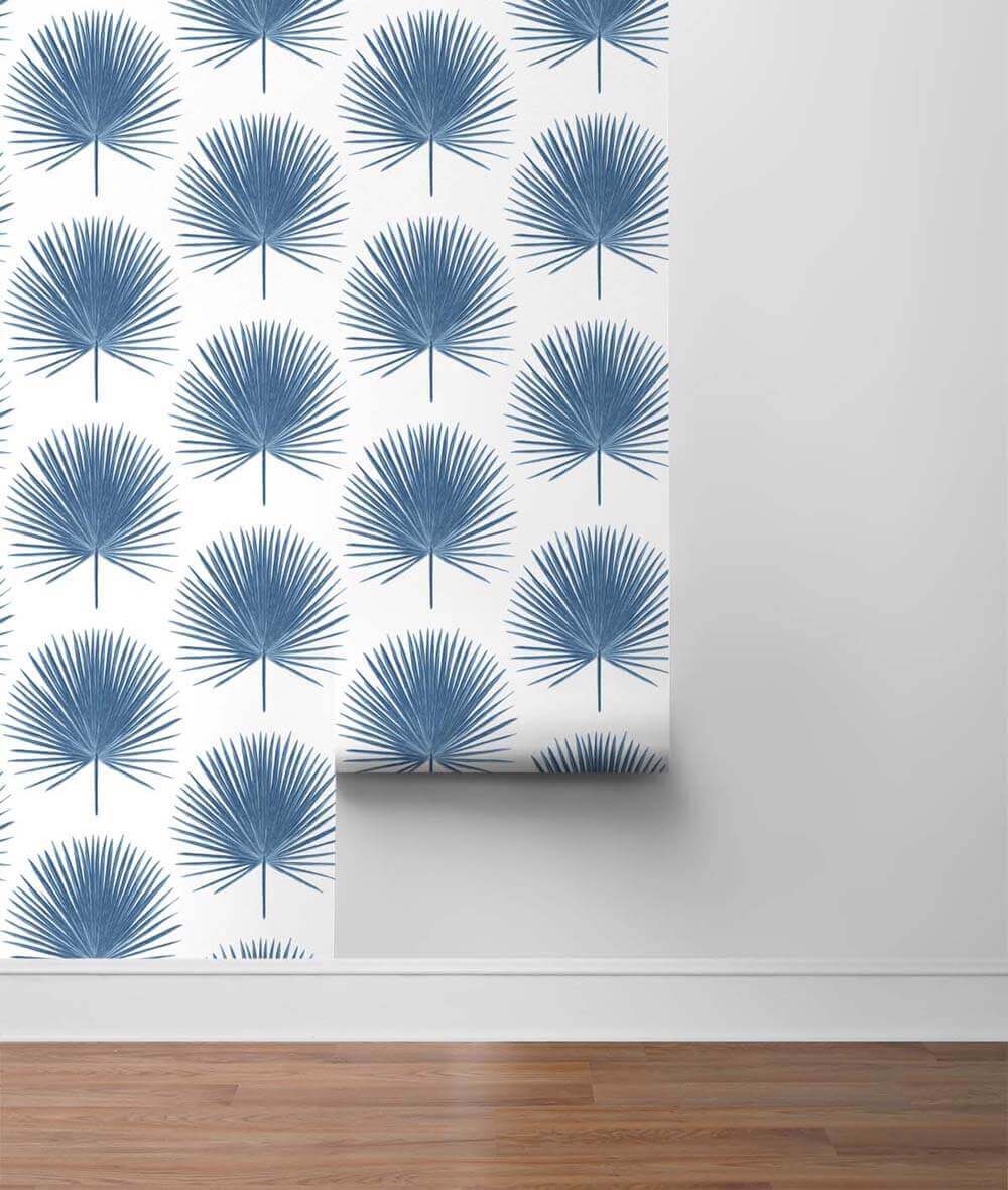 NextWall Palmetto Palm Peel & Stick Wallpaper - Blue