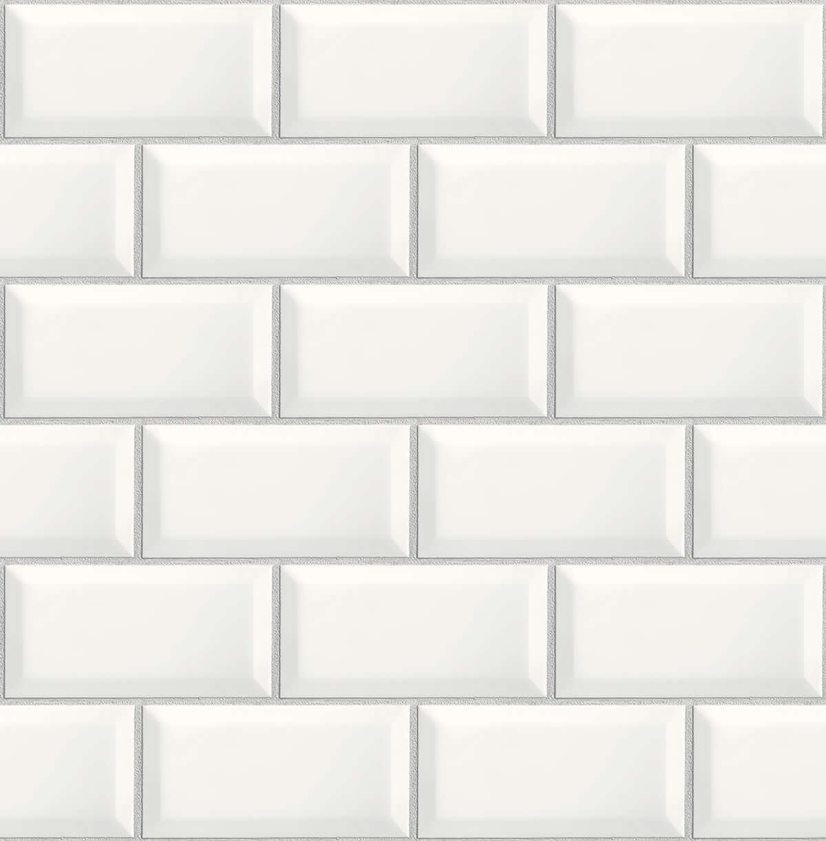 NextWall Large Subway Tile Peel & Stick Wallpaper - White