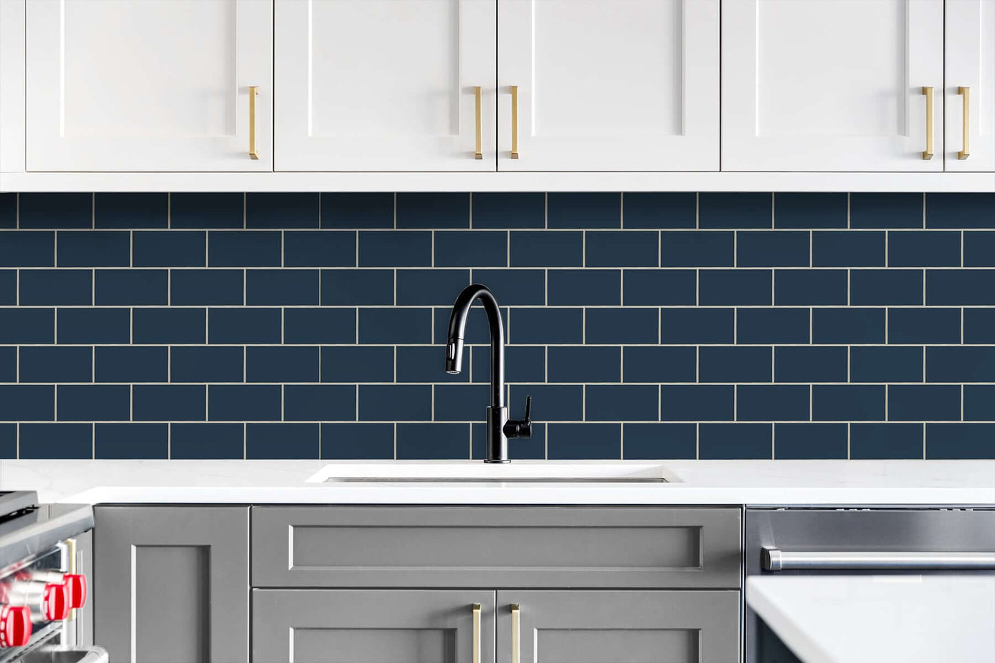 NextWall Retro Subway Tile Peel & Stick Wallpaper - Blue