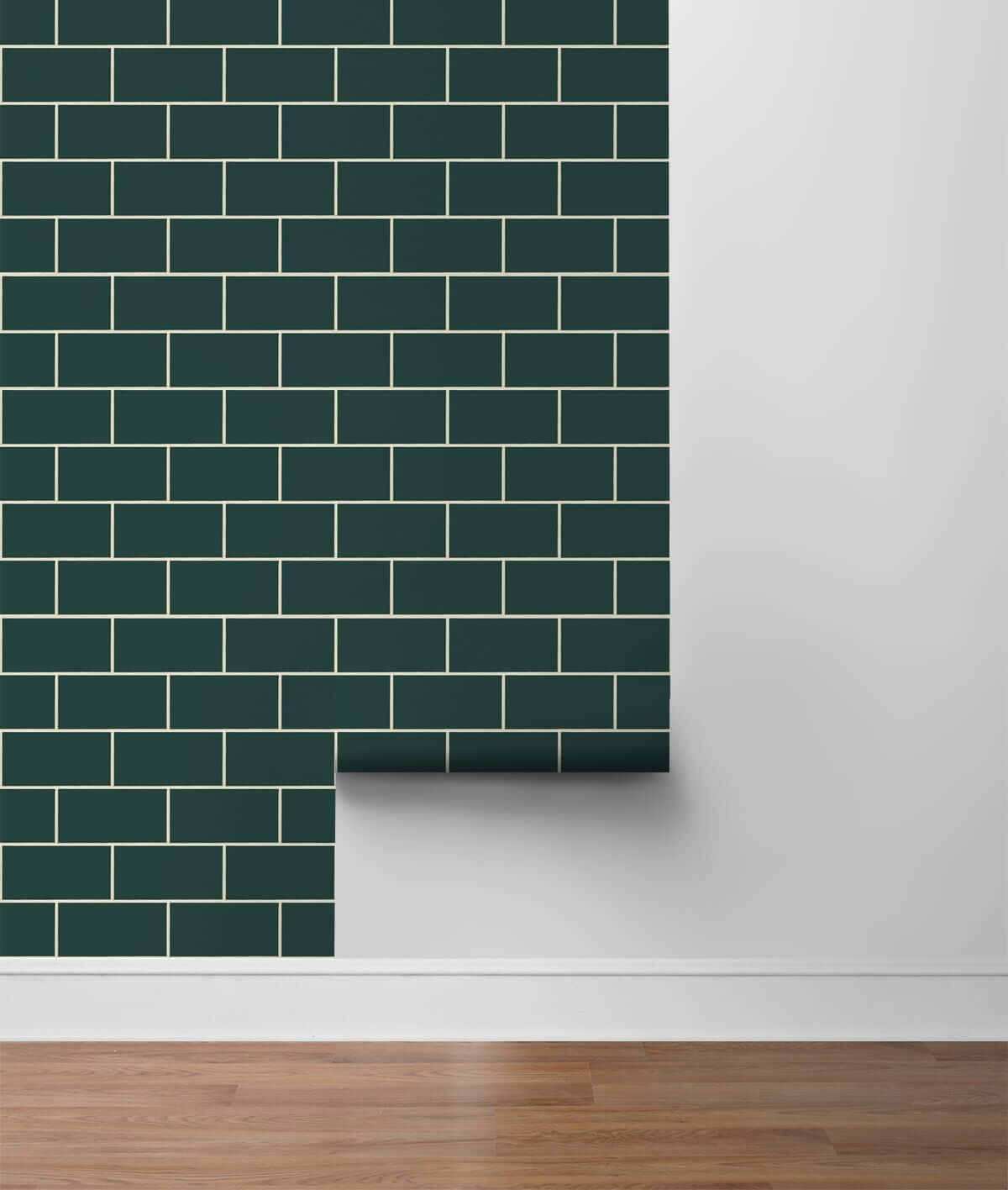 NextWall Retro Subway Tile Peel & Stick Wallpaper - Green
