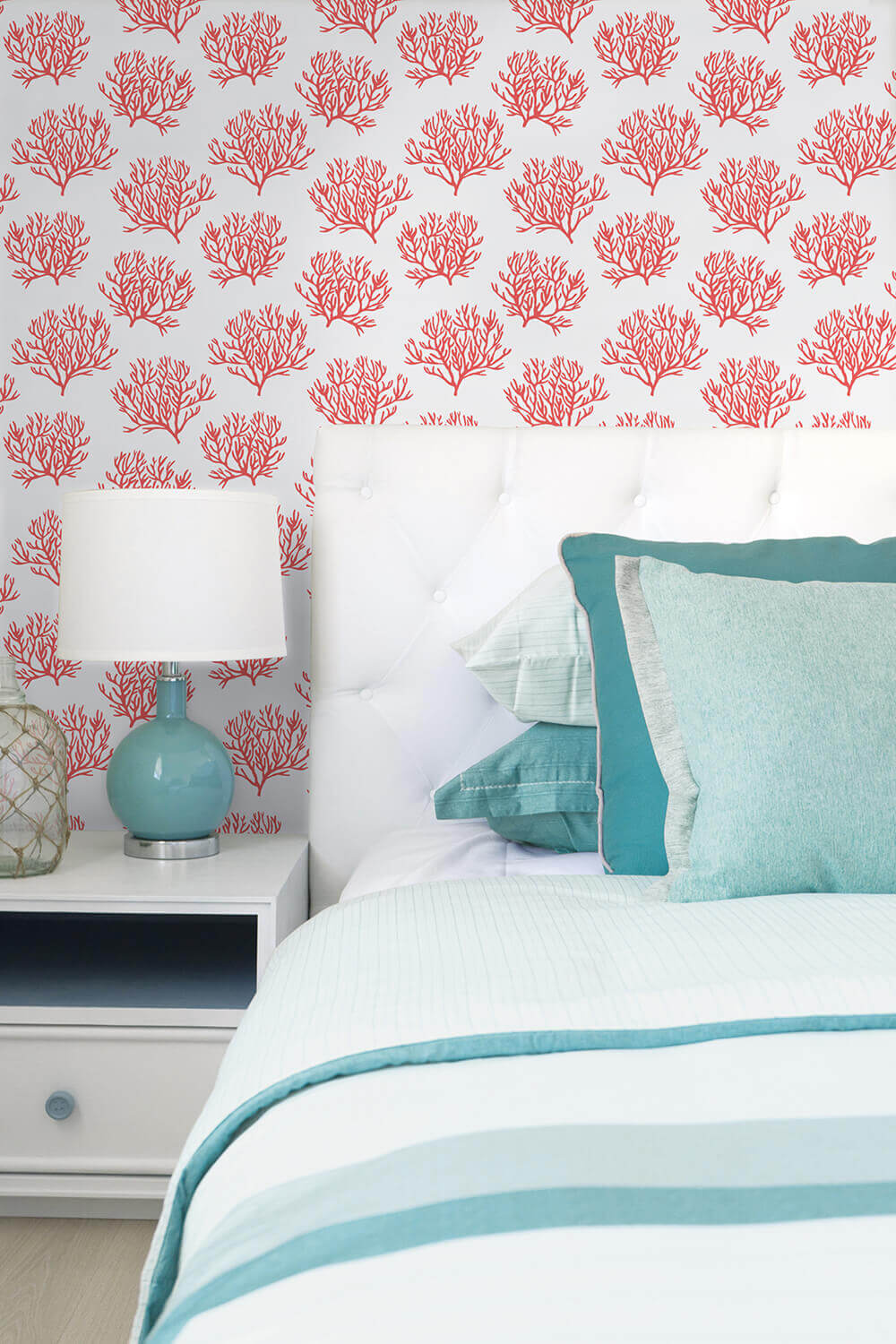 NextWall Coastal Coral Reef Peel & Stick Wallpaper - Red