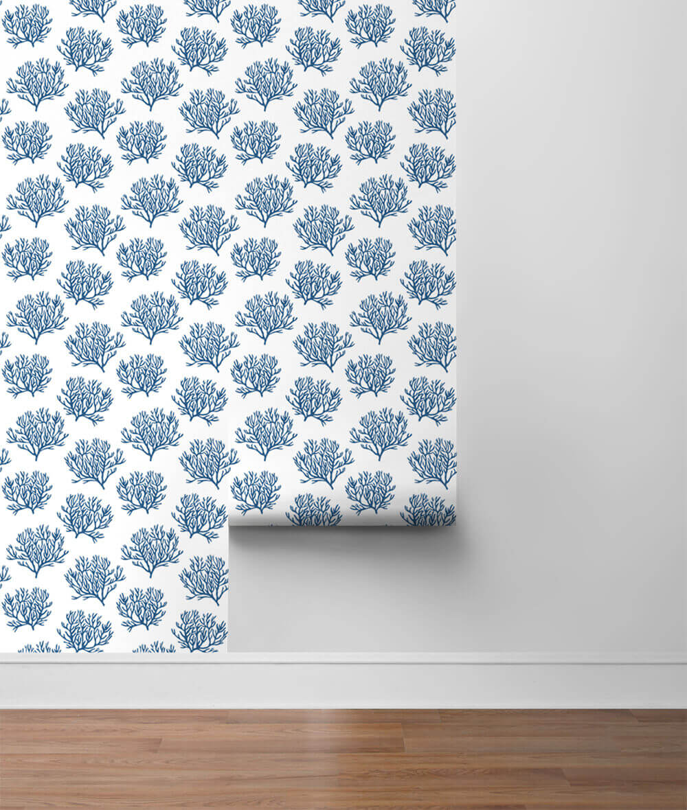 NextWall Coastal Coral Reef Peel & Stick Wallpaper Sample - Blue