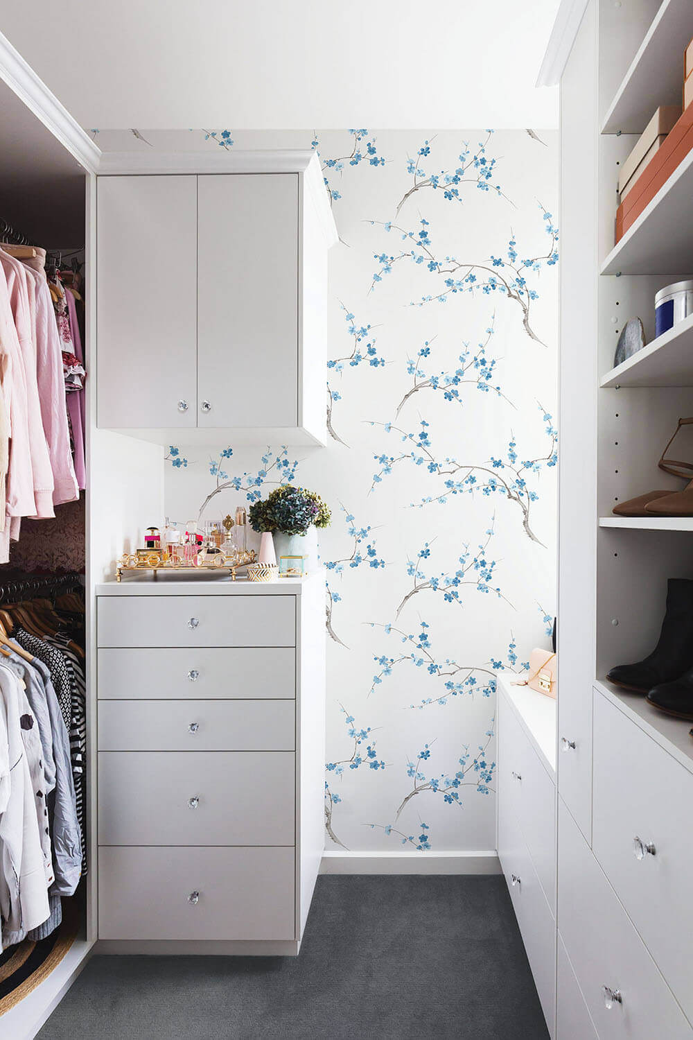 NextWall Cherry Blossom Floral Peel & Stick Wallpaper - Blue & White