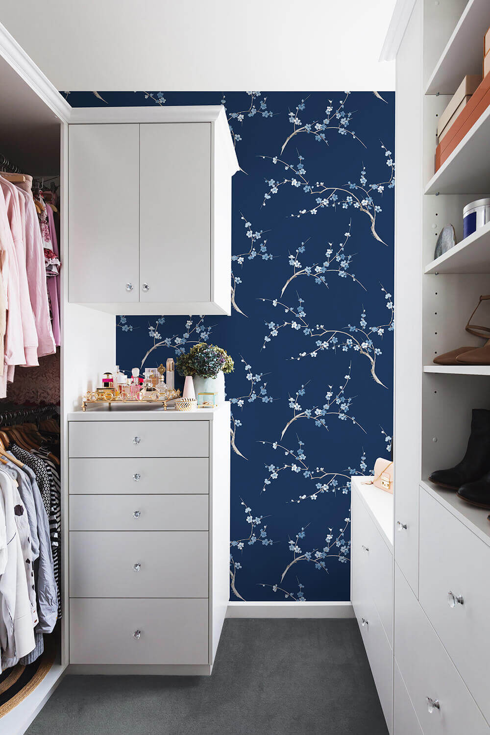 NextWall Cherry Blossom Floral Peel & Stick Wallpaper - Blue