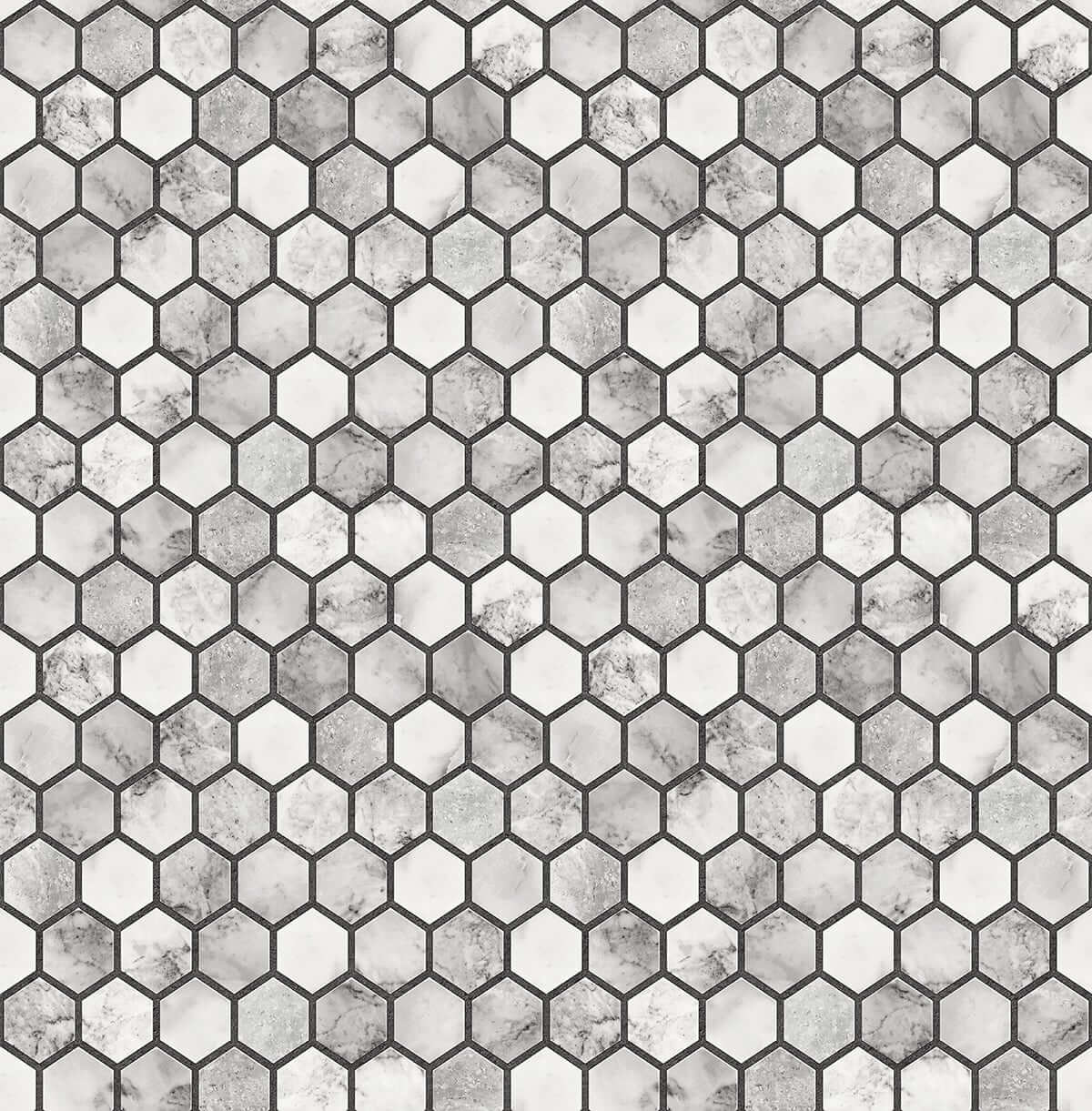 NextWall Marble Hexagon Peel & Stick Wallpaper - Grey