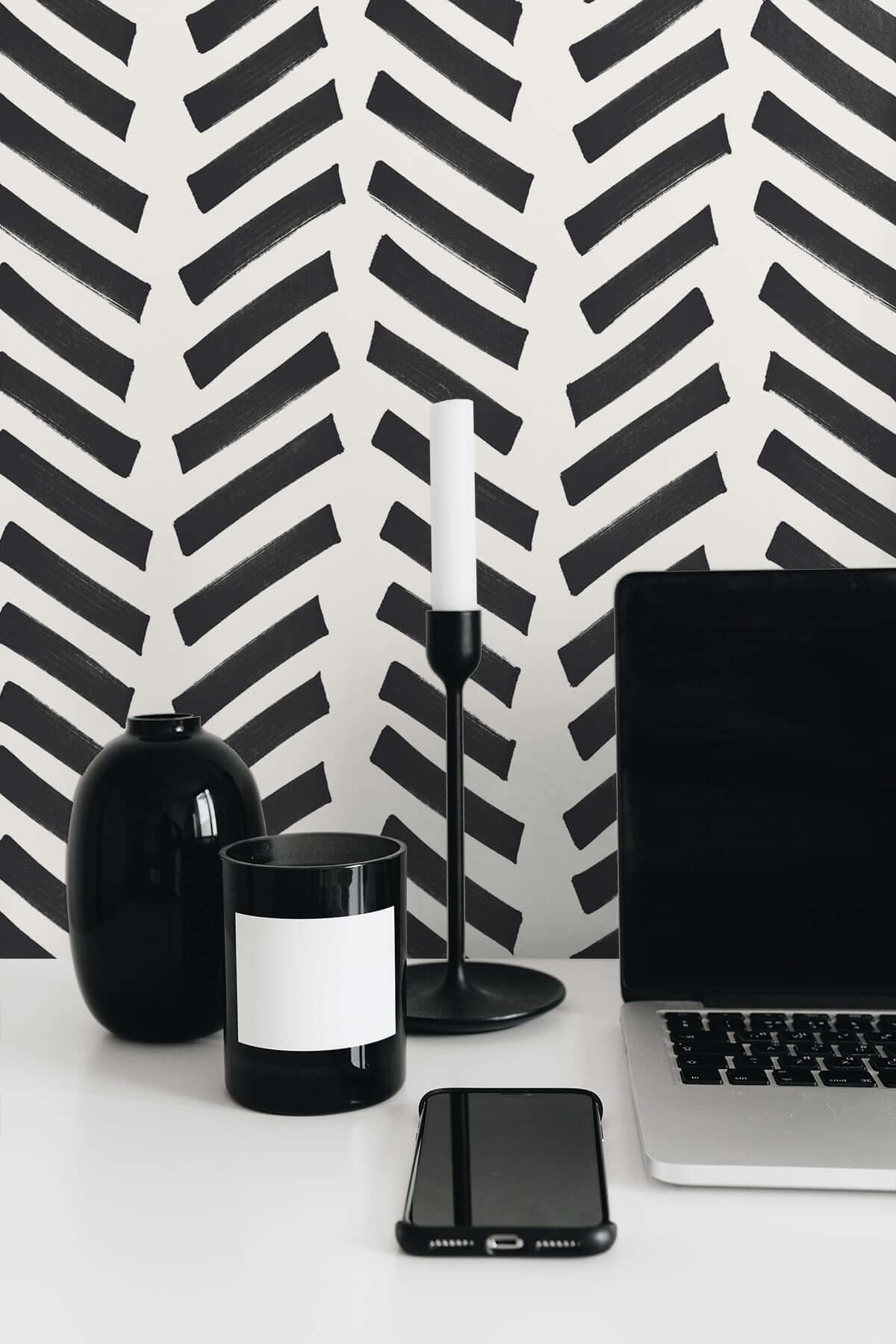 NextWall Mod Chevron Peel & Stick Wallpaper - Black & White