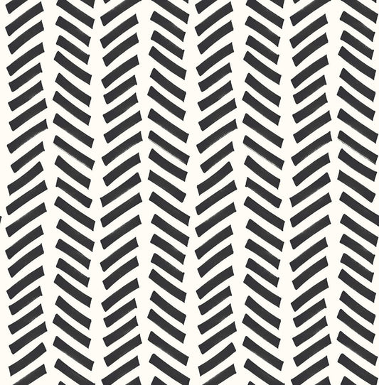 NextWall Mod Chevron Peel & Stick Wallpaper - Black & White