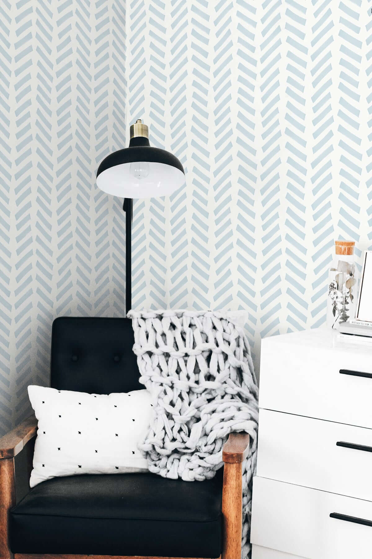 NextWall Mod Chevron Peel & Stick Wallpaper - Blue