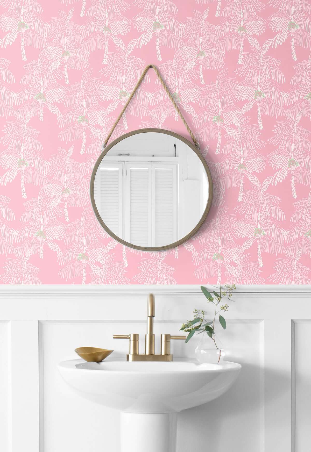 NextWall Palm Beach Peel & Stick Wallpaper Sample - Pink